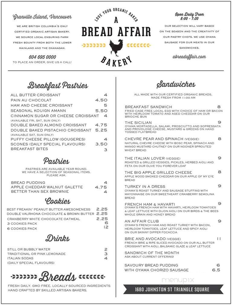 Our Daily Bread Bakery and Market - Abbotsford, BC menu_pic