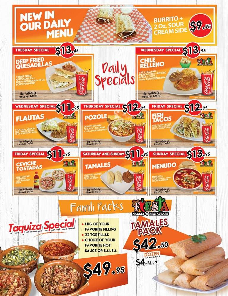 Fiesta Market & Restaurant - Calgary, AB menu_pic