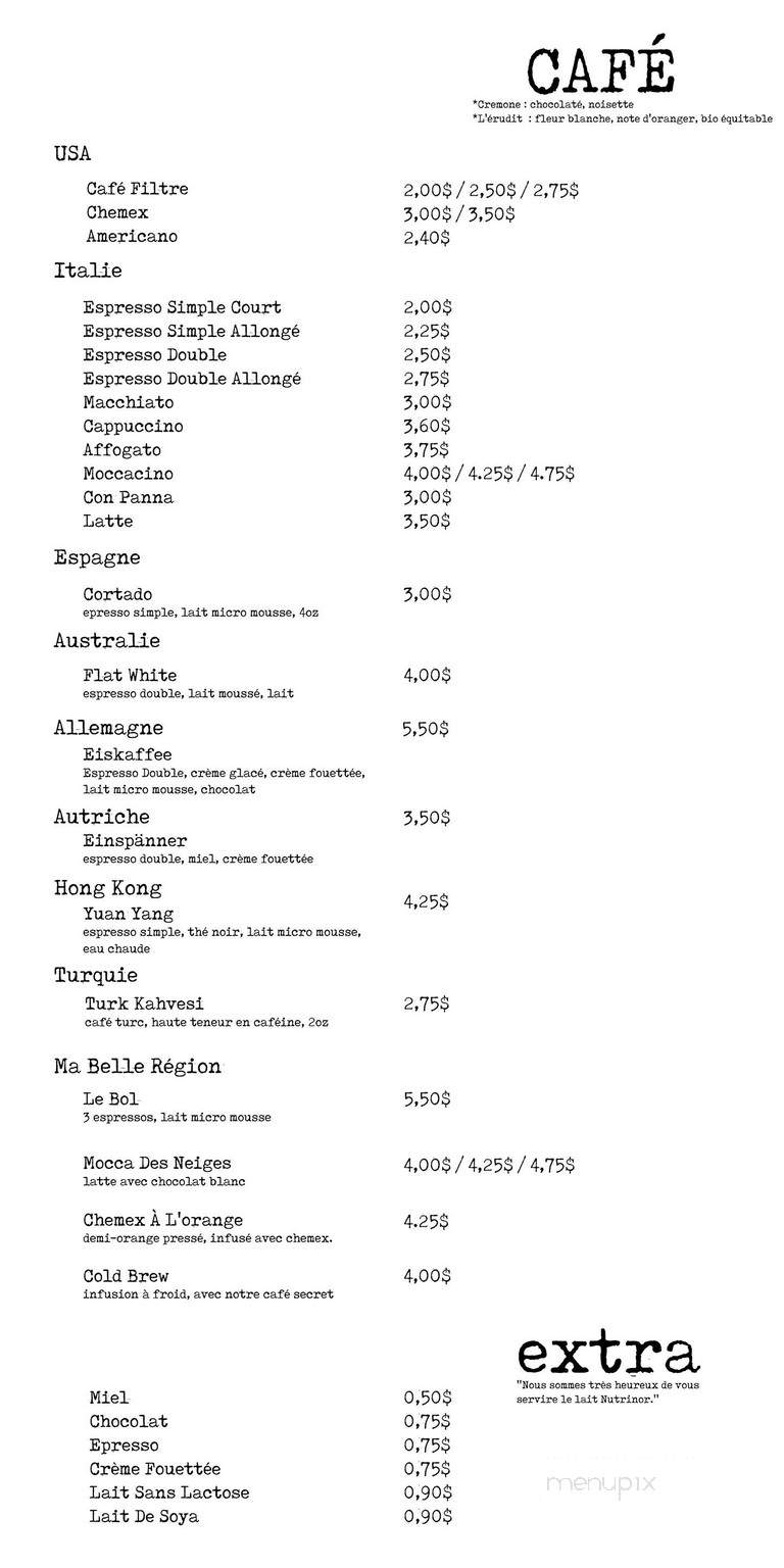 L'Erudit - Chicoutimi, QC menu_pic
