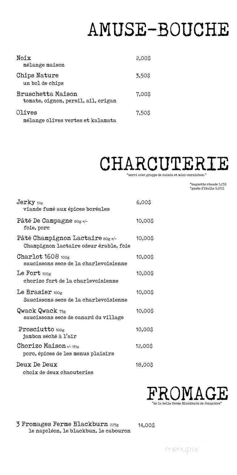 L'Erudit - Chicoutimi, QC menu_pic