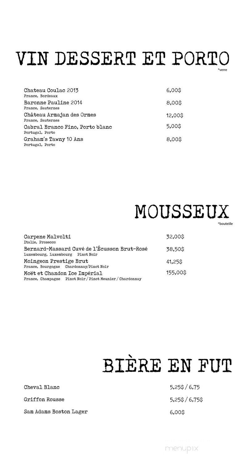 L'Erudit - Chicoutimi, QC menu_pic