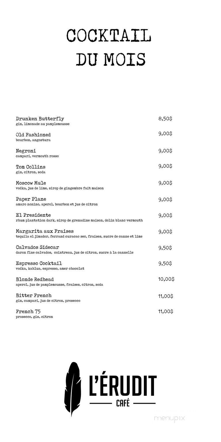 L'Erudit - Chicoutimi, QC menu_pic