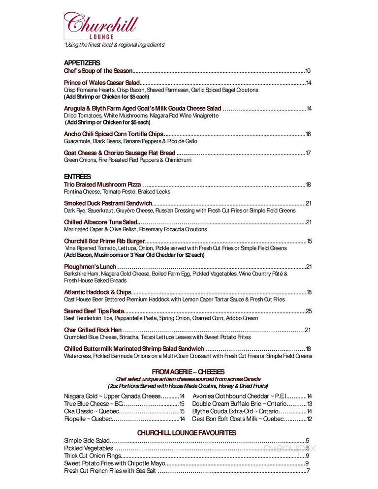Escabeche Restaurant - Niagara On The Lake, ON menu_pic