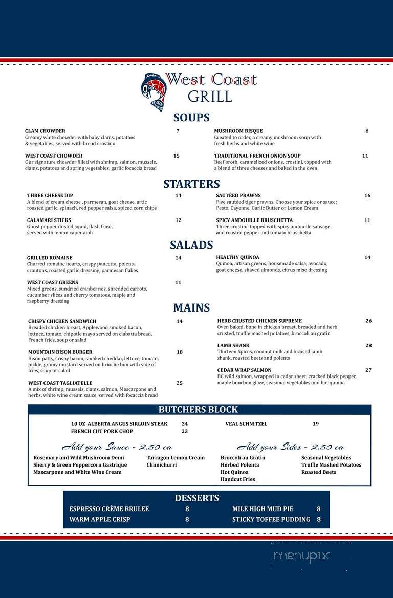 West Coast Grill - Cranbrook, BC menu_pic