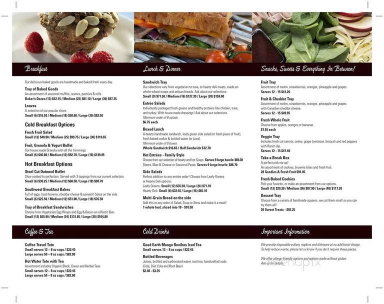 Good Earth Coffeehouse - Calgary, AB menu_pic