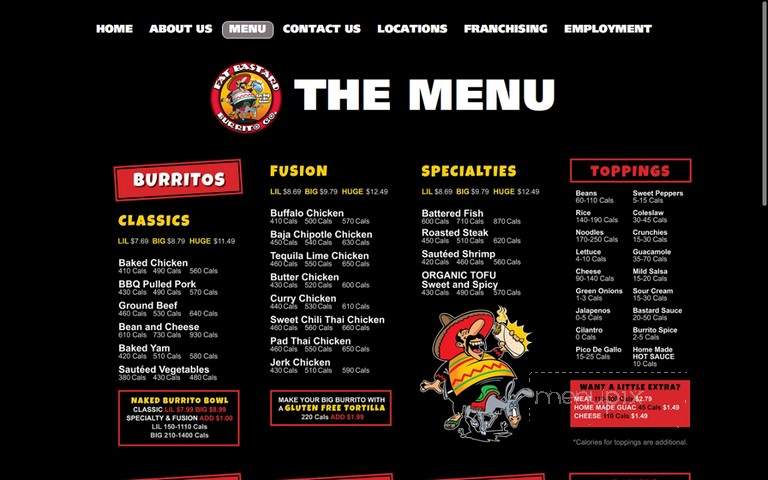 Fat Bastard Burrito Co - Toronto, ON menu_pic