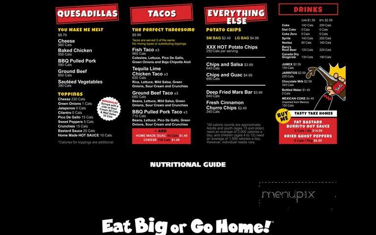 Fat Bastard Burrito Co - Toronto, ON menu_pic