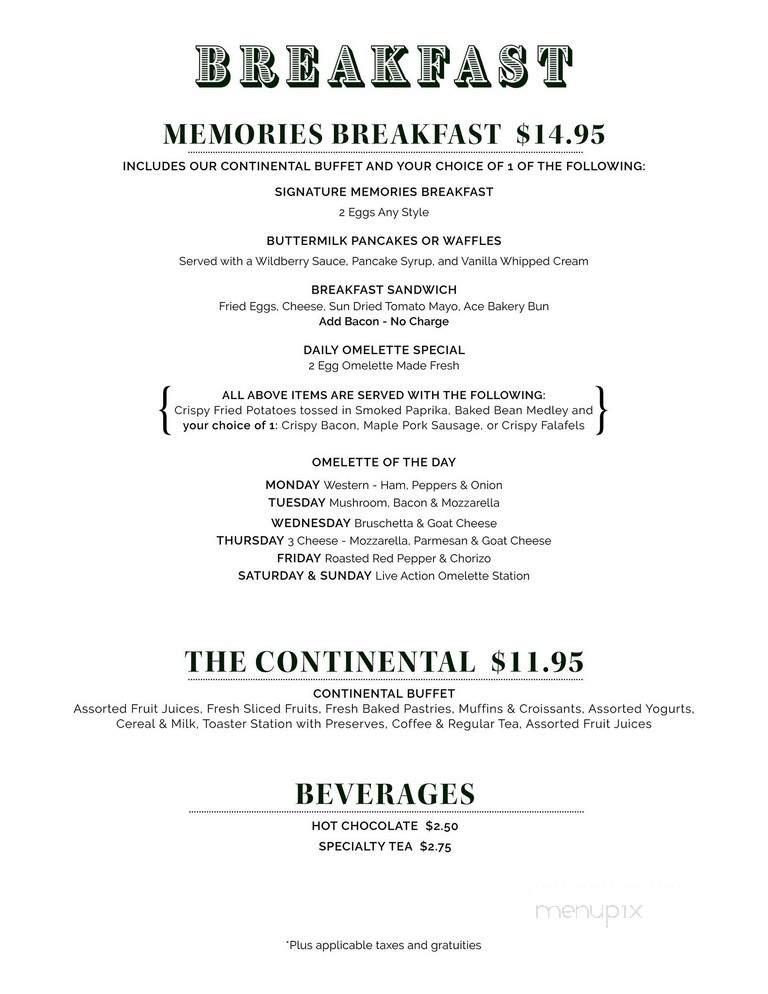 Memories Restaurant - Collingwood, ON