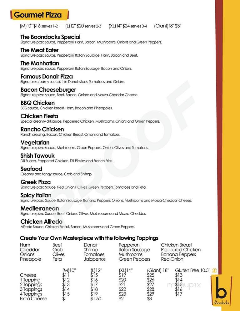 The Boondocks Grill - High Prairie, AB menu_pic