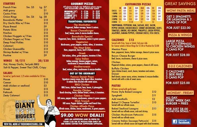 The Boondocks Grill - High Prairie, AB menu_pic