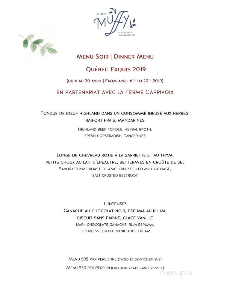 Chez Muffy - Quebec City, QC menu_pic
