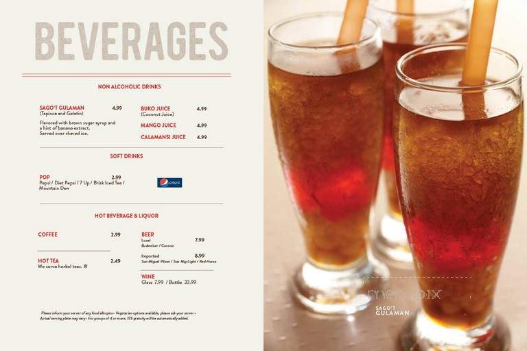 Max Restaurant - Calgary, AB menu_pic