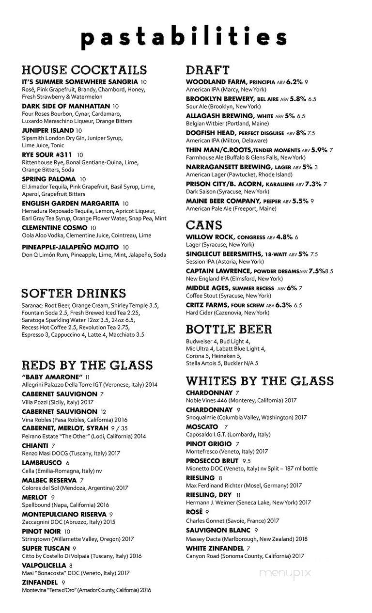 Pastabilities - Toronto, ON menu_pic