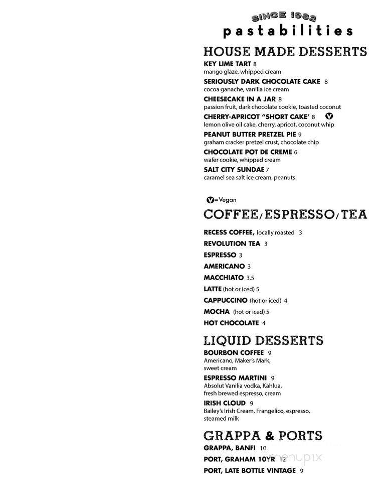 Pastabilities - Toronto, ON menu_pic