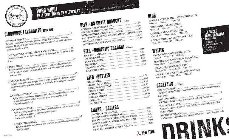 Patrons902 - Bedford, NS menu_pic