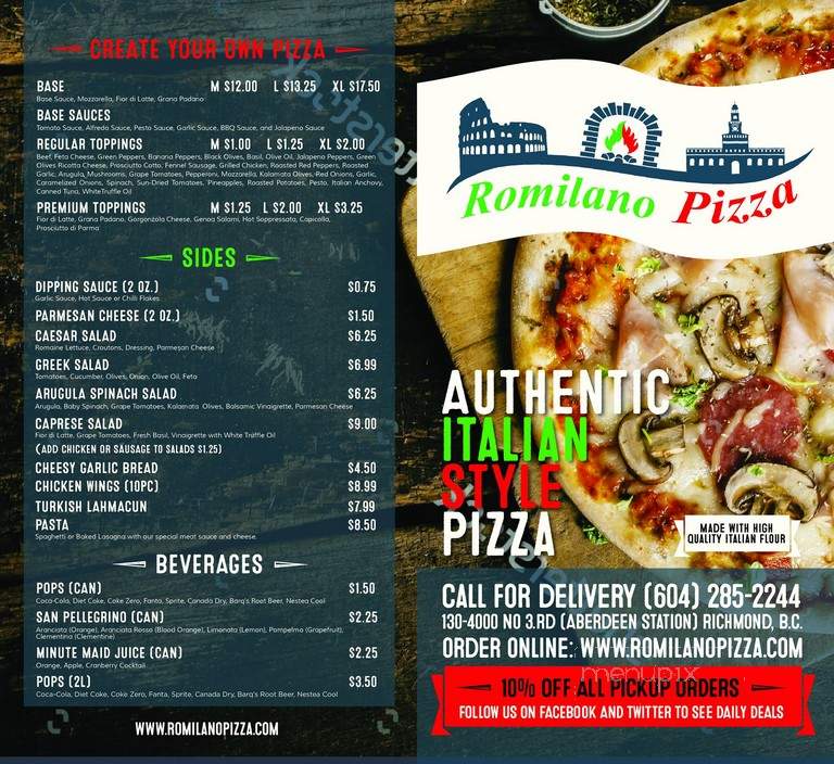 Romilano Pizza - Richmond, BC