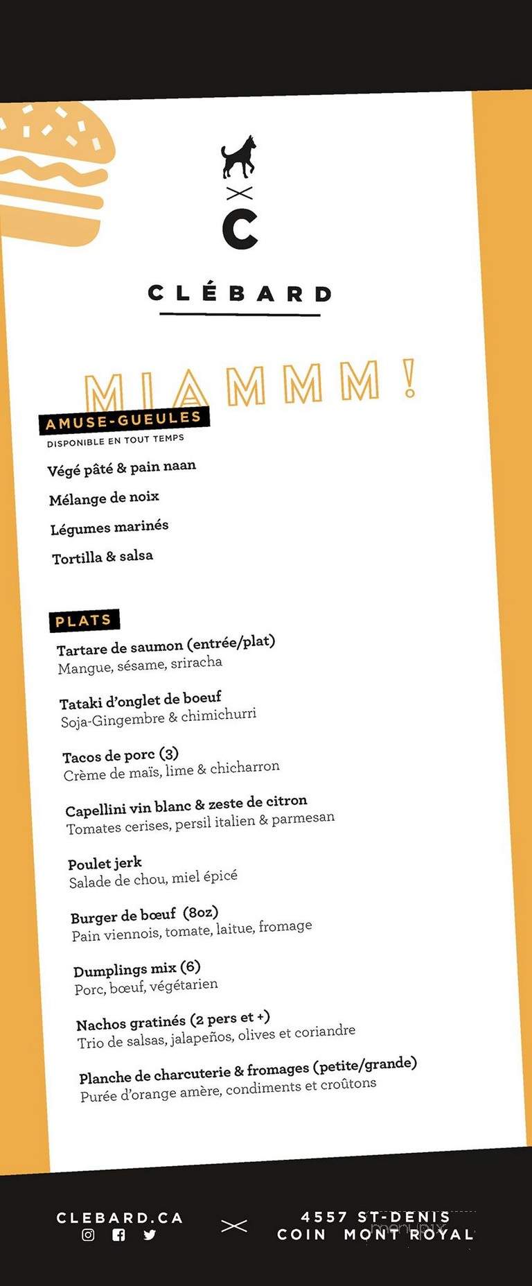 Clebard - Montreal, QC menu_pic