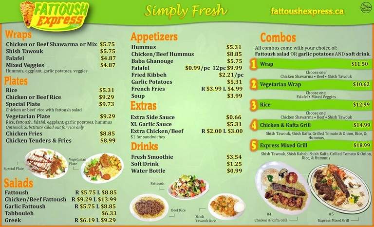 Fattoush Express - Windsor, ON menu_pic