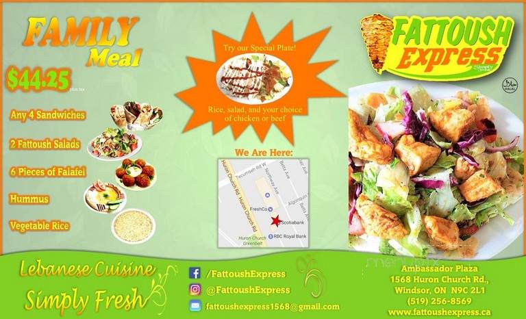 Fattoush Express - Windsor, ON menu_pic