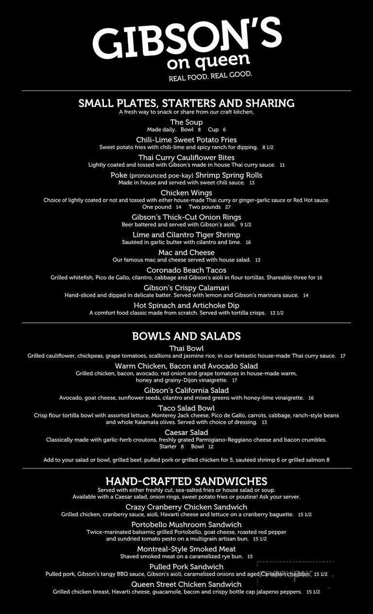 Gibsons On Queen - Ottawa, ON menu_pic