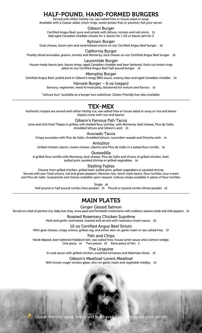 Gibsons On Queen - Ottawa, ON menu_pic