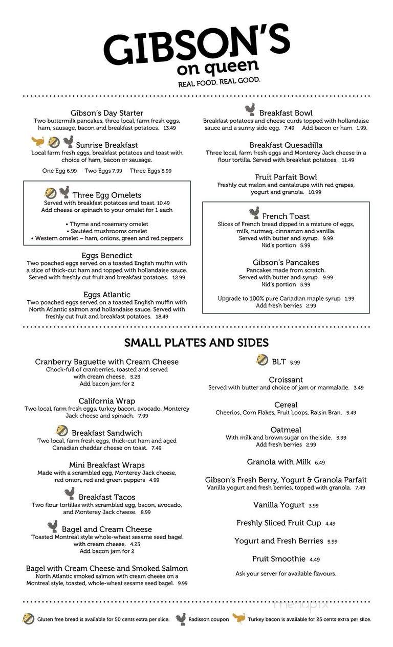 Gibsons On Queen - Ottawa, ON menu_pic