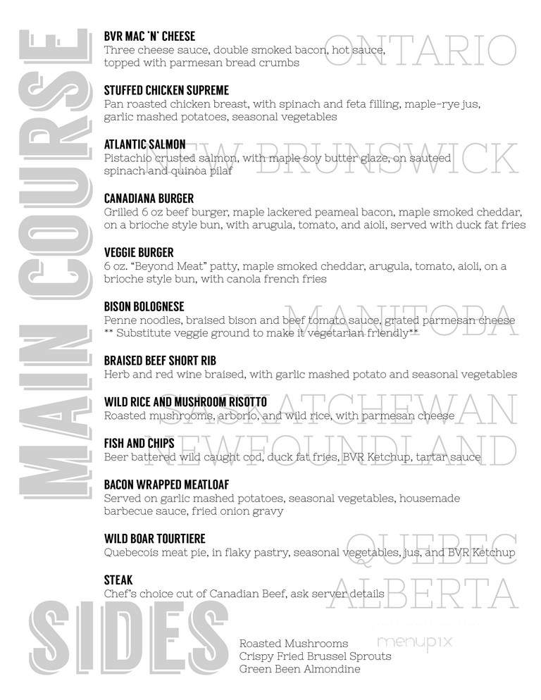 The Barley Vine Rail - Orangeville, ON menu_pic