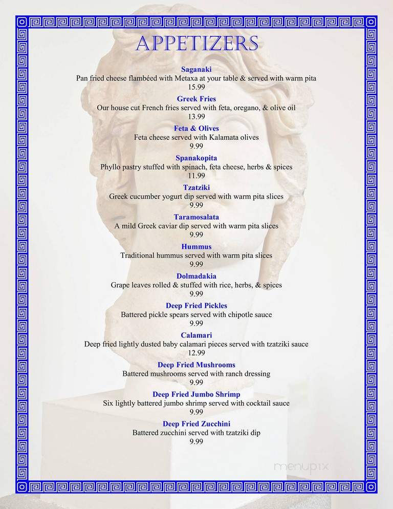 Helios Restaurant - Winnipeg, MB menu_pic
