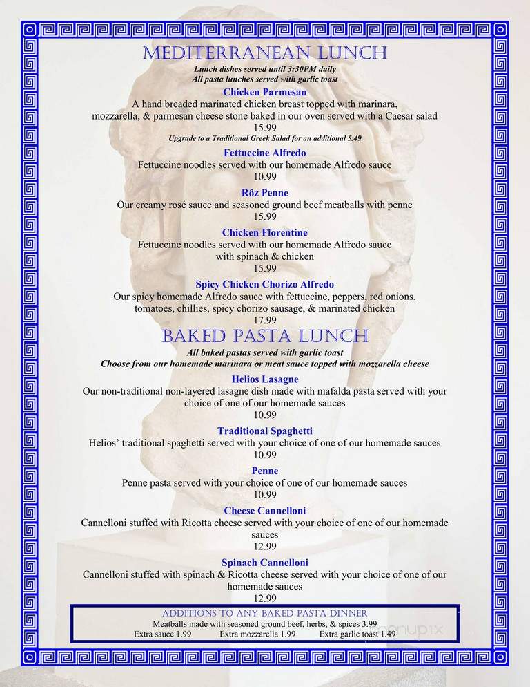 Helios Restaurant - Winnipeg, MB menu_pic