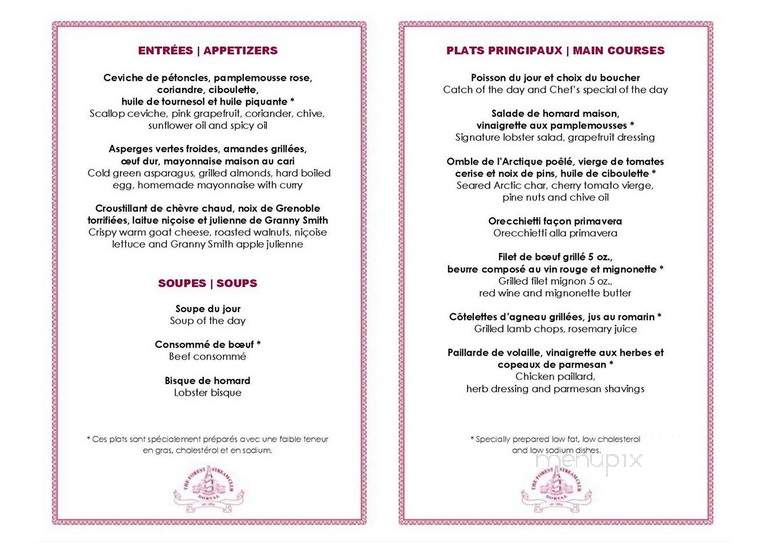 The Forest and Stream Club - Dorval, QC menu_pic