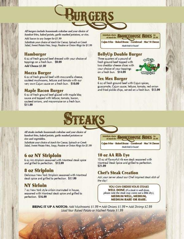 Belly Up BBQ & Grill - Truro, NS menu_pic