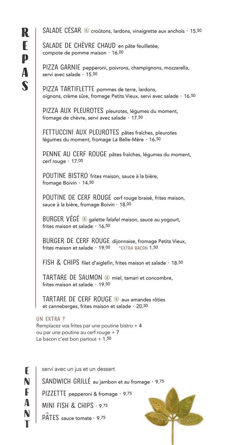 Bistro de L'Anse - L'Anse-Saint-Jean, QC menu_pic