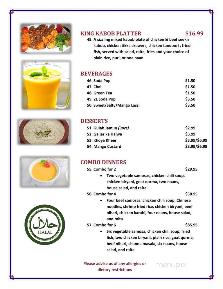 Al Muneer Restaurant - Calgary, AB menu_pic