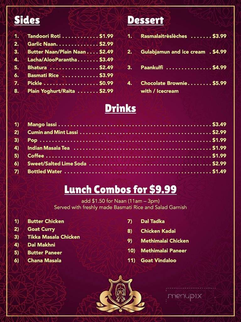 Amantra Food Fusion - Mississauga, ON menu_pic