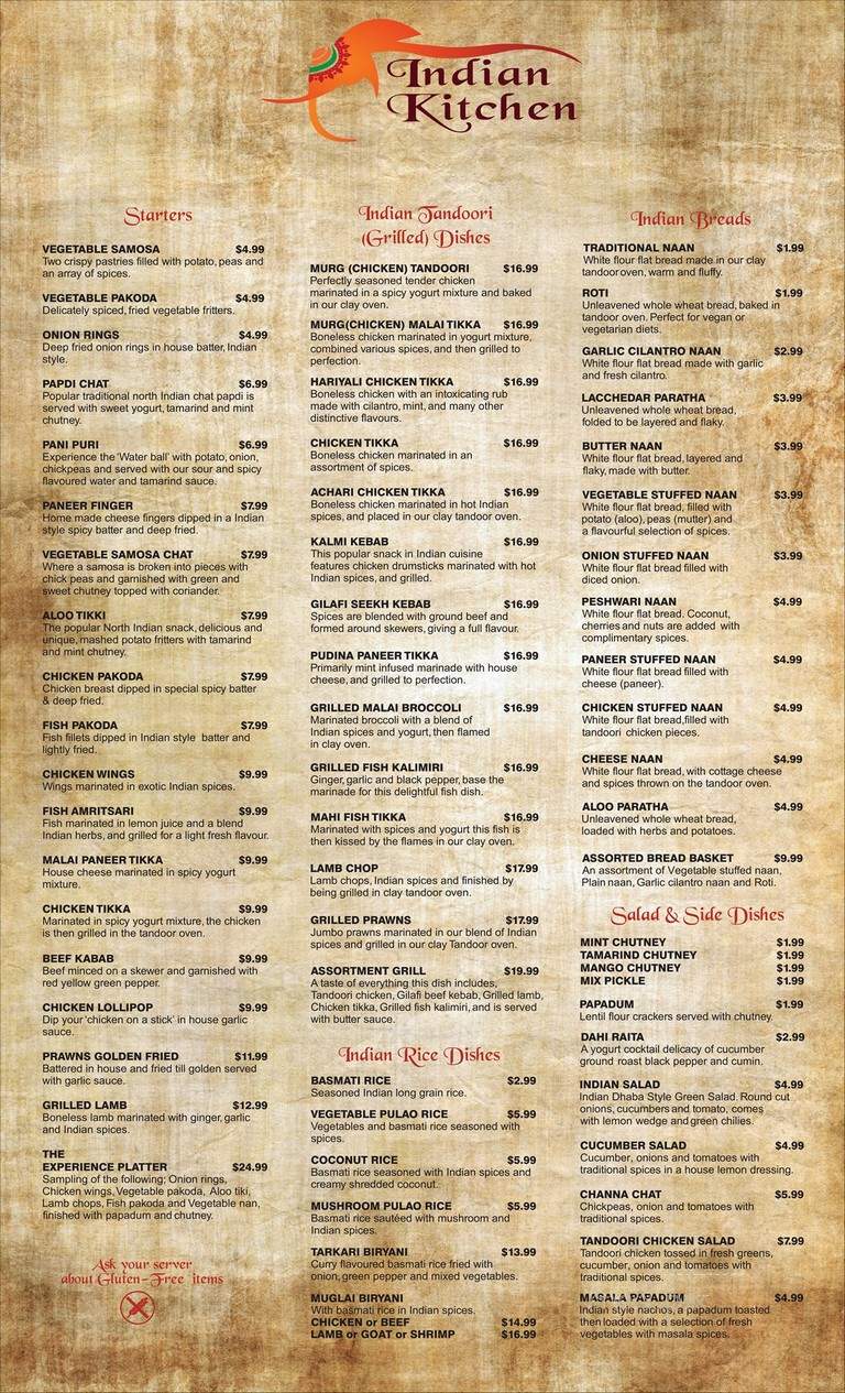 Indian Kitchen - Lethbridge, AB menu_pic