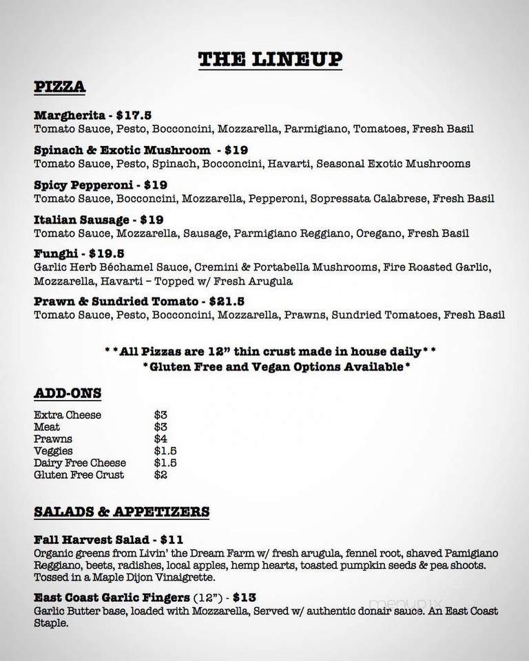 Stoked Wood Fired Pizzeria - Shirley, BC menu_pic