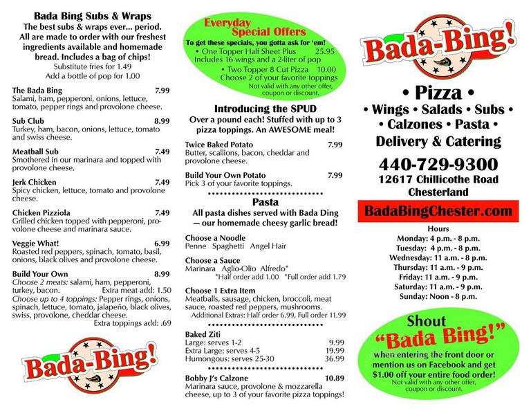 Joe's Roma Bar & Cafe - Maple, ON menu_pic