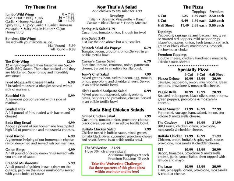 Joe's Roma Bar & Cafe - Maple, ON menu_pic
