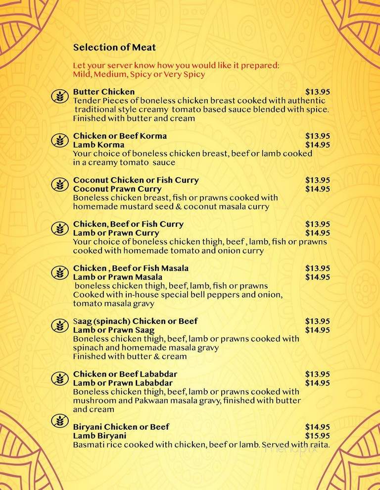 Pakwaan Restaurant - Kelowna, BC menu_pic
