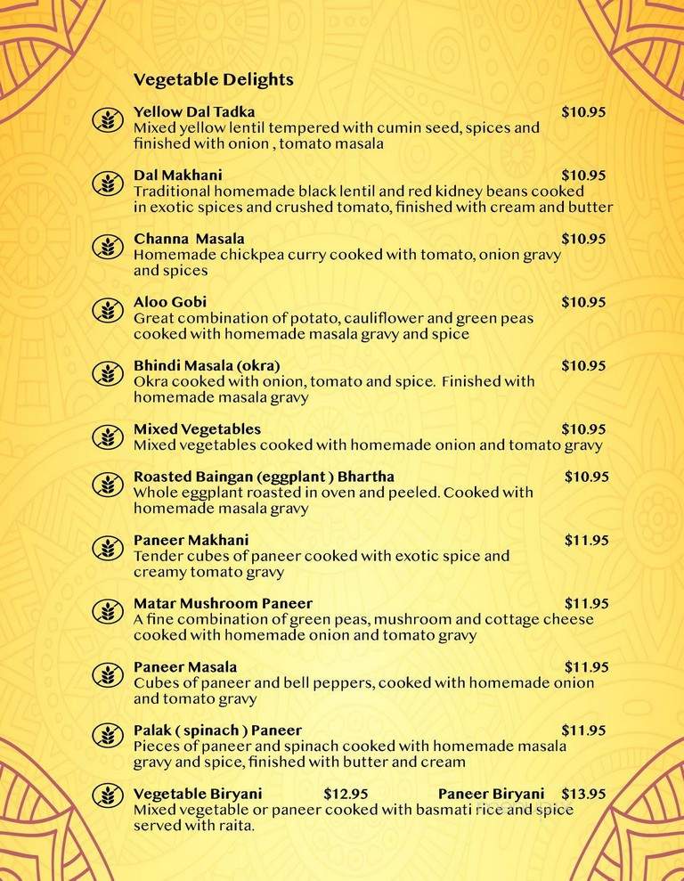 Pakwaan Restaurant - Kelowna, BC menu_pic