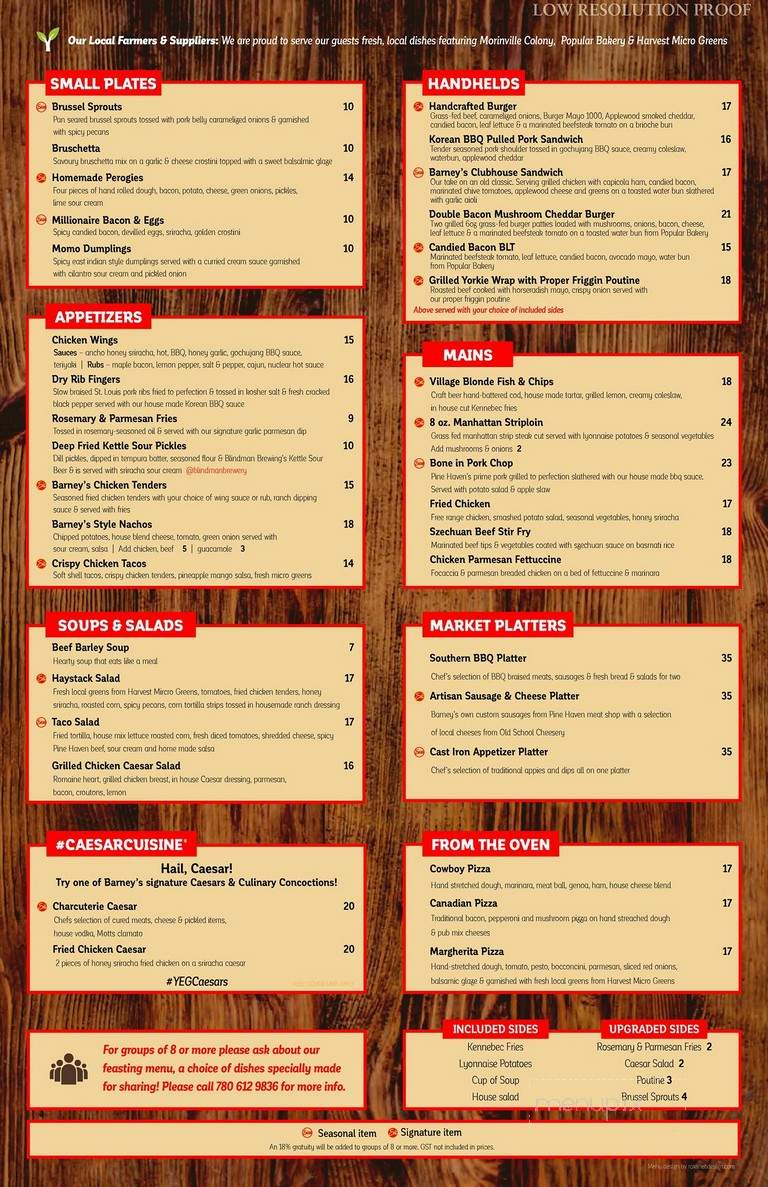 Barneys leduc - Leduc, AB menu_pic