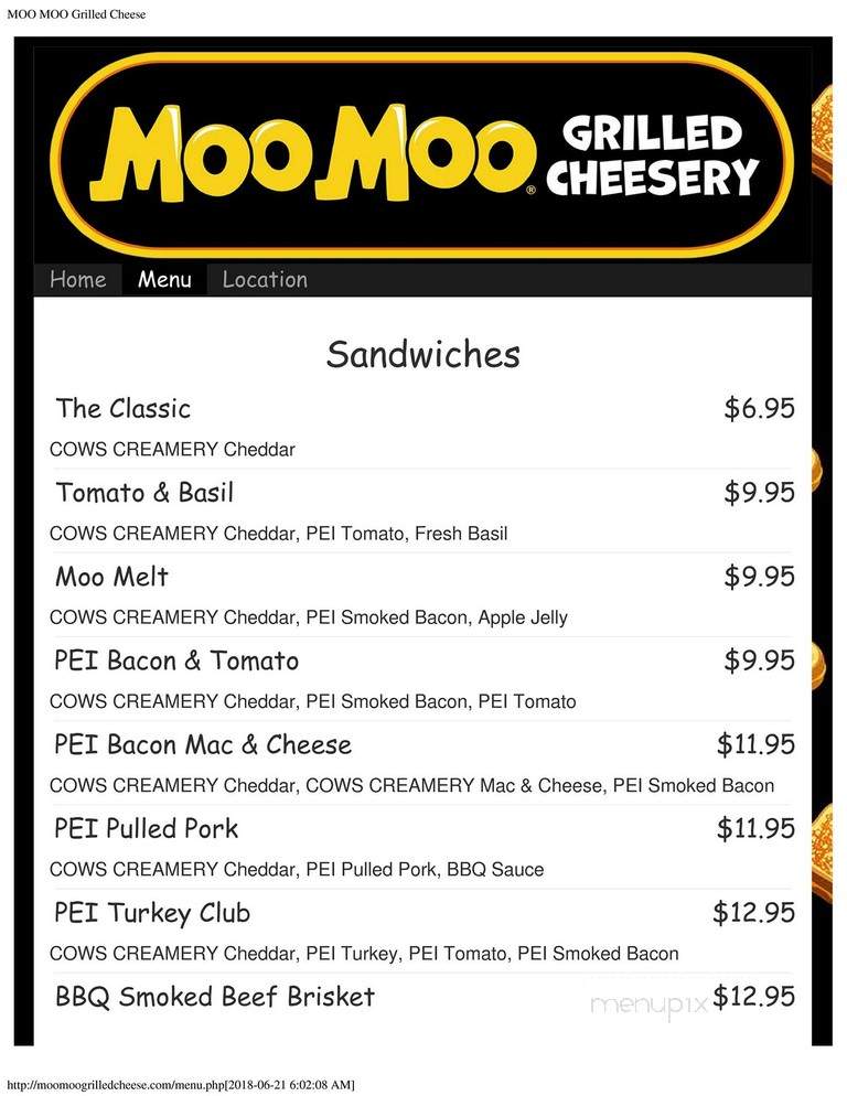 MOO MOO Grilled Cheese - Cavendish, PE