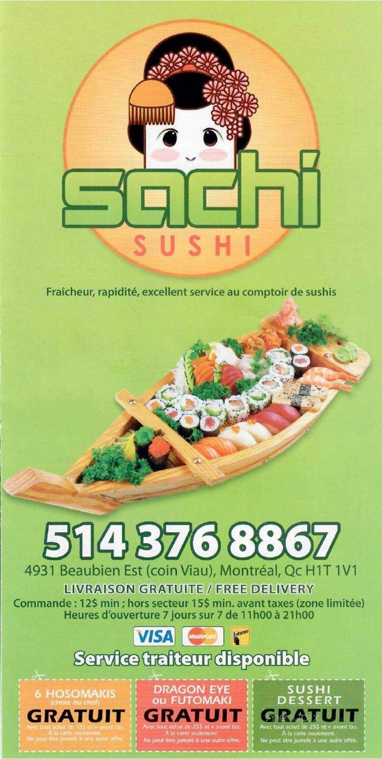 Sachi Sushi - Montreal, QC menu_pic
