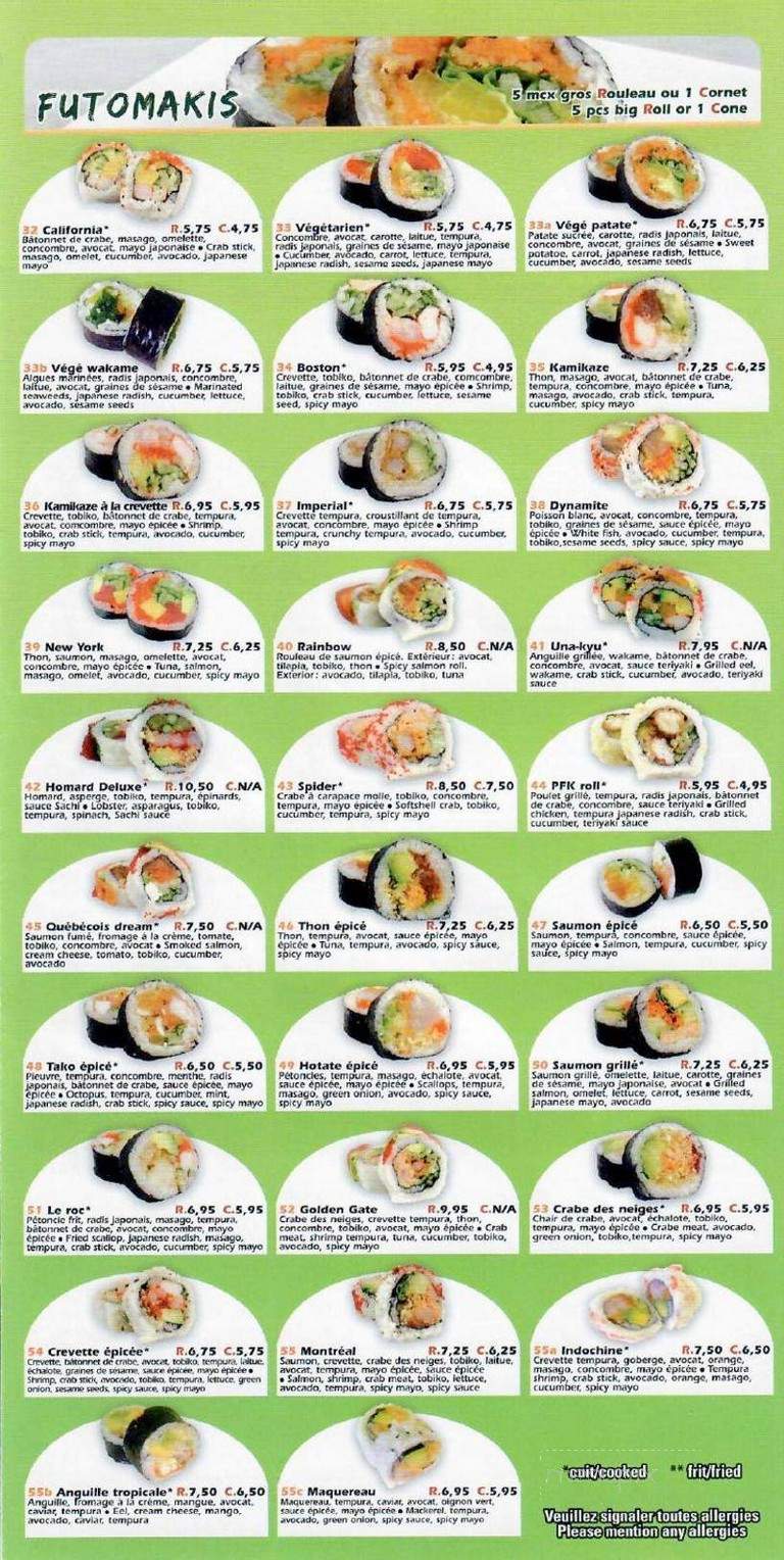 Sachi Sushi - Montreal, QC menu_pic