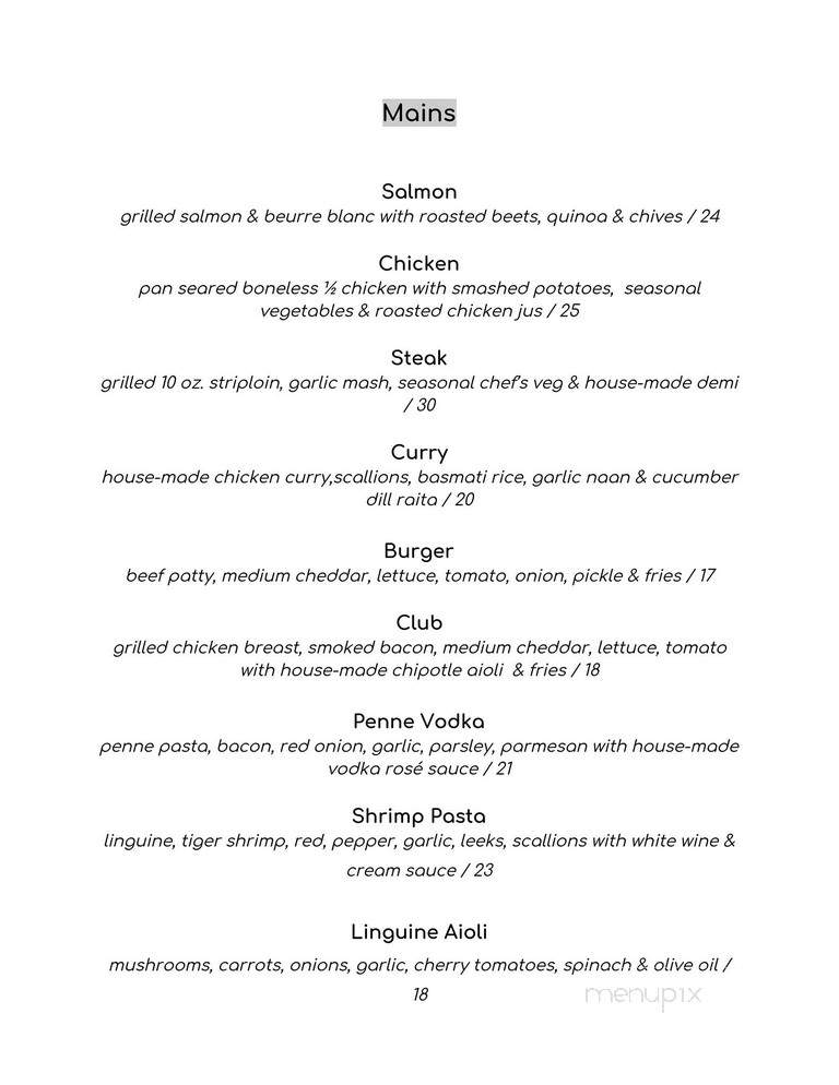 The Edge Wine Bar & Grille - Orangeville, ON menu_pic