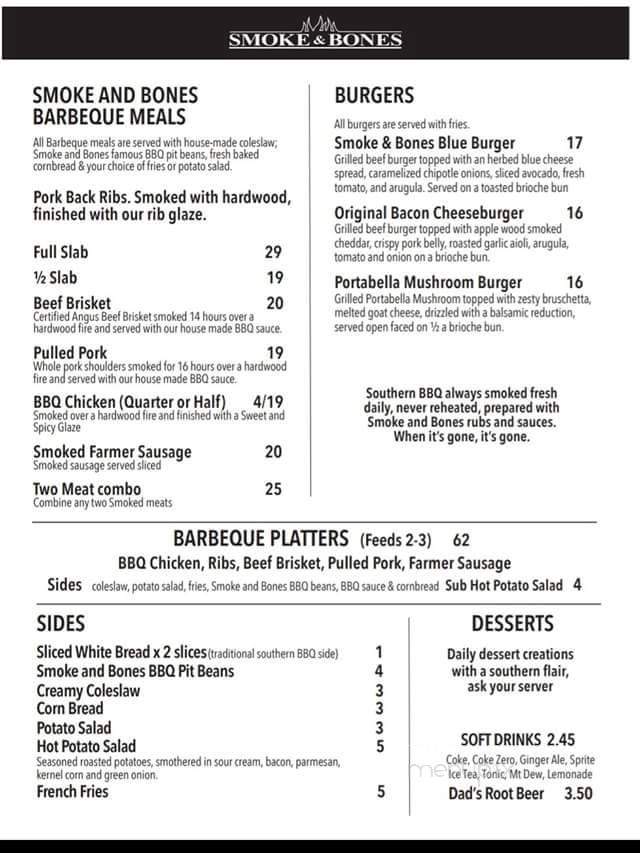 Smoke and Bones - North Vancouver, BC menu_pic