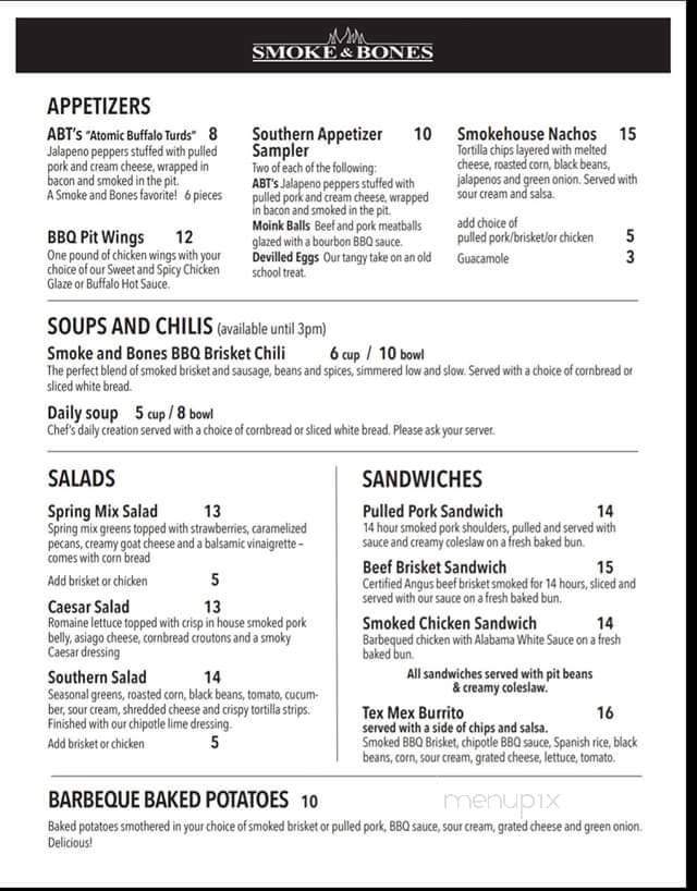 Smoke and Bones - North Vancouver, BC menu_pic