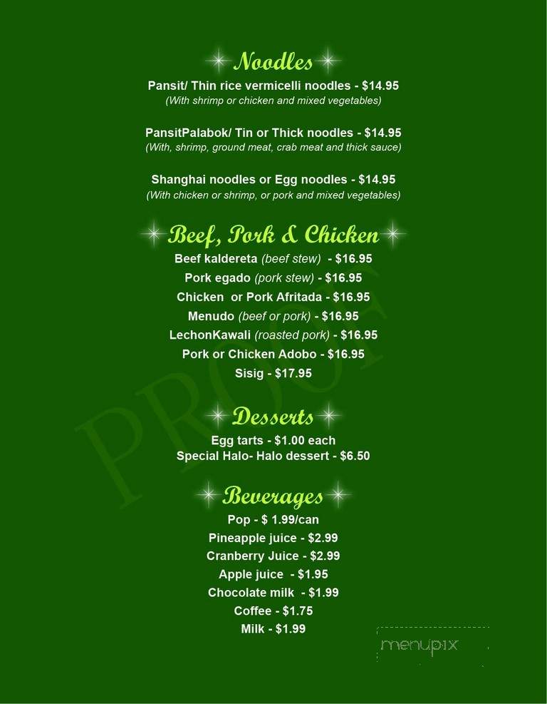 Lady Luck Restaurant & Buffet - Timmins, ON menu_pic