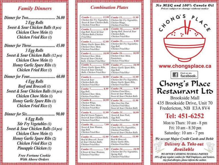 Chong's Place - Fredericton, NB