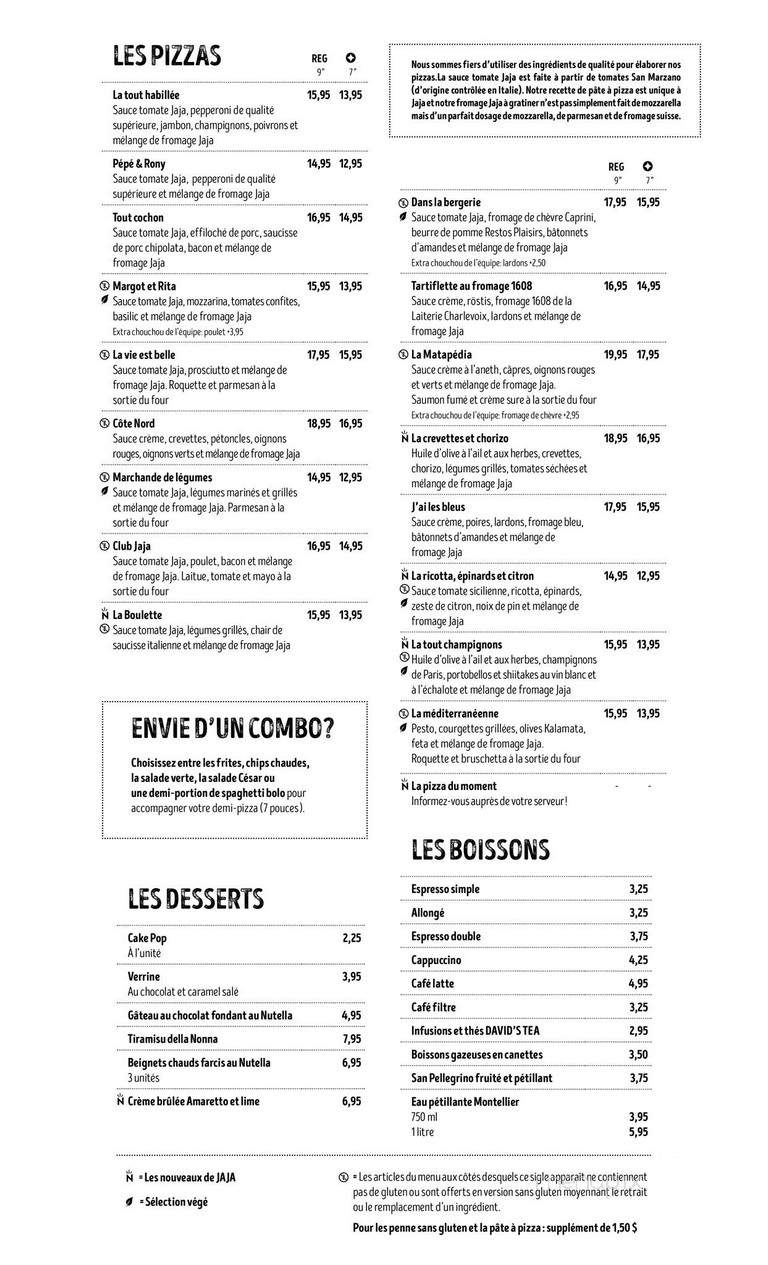 Jaja - Quebec City, QC menu_pic